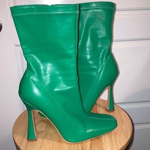 Azalea Wang green 70s inspired booties
